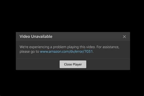 The problem was I was running out of disk space on my SSD (where all my video files were kept and where I was exporting too) and once I cleared sufficient space (I cleared 76GB I don't know how much is needed for it to start working) I. . Amazon video 7031 error